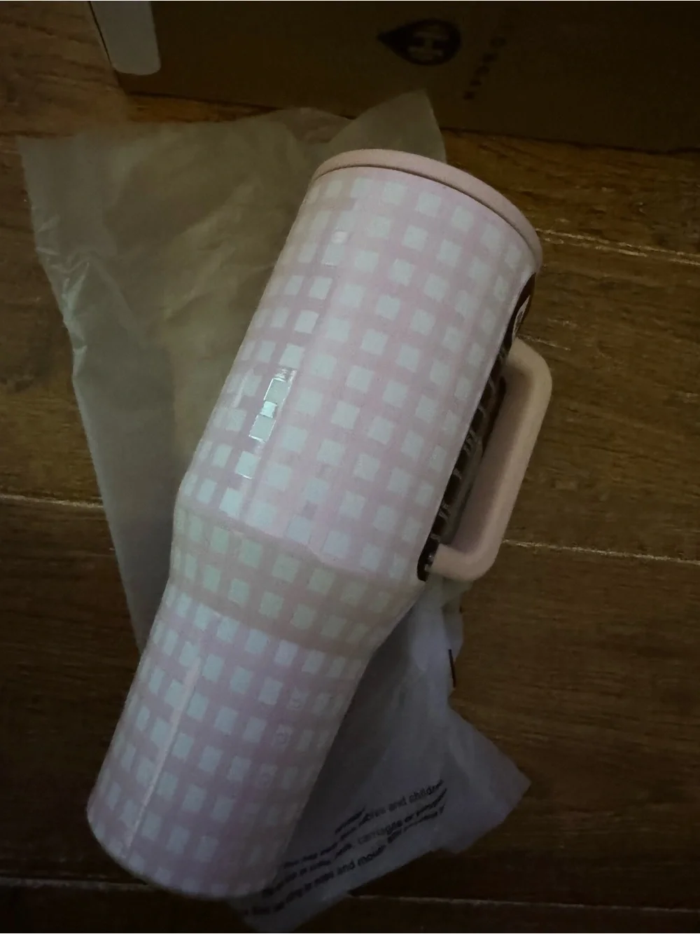 Hydrojug 40 ounce Traveler, NEW in Box PINK GINGHAM Tumbler - Picture 3 of 7